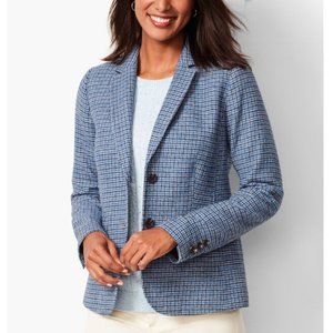 NWOT Talbots Shetland Aberdeen Blue Plaid Blazer